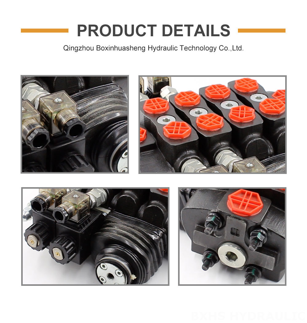 SD8 Solenoid and Joystick 3 Spool Sectional Directional Valve detailed image